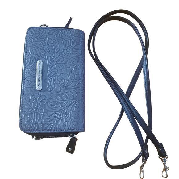 Stone Mountain Embossed Paisley Small Gray Shoulder Clutch Purse - Picture 3 of 9